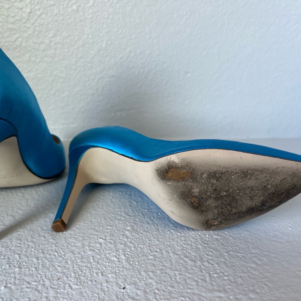 J. Crew Vibrant Blue Satin Heels - Picture 6 of 7